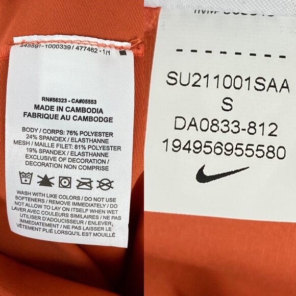 Nike One Luxe Icon Clash High Rise Orange Leggings Crop Size Small 2021 Athletic - Picture 11 of 16